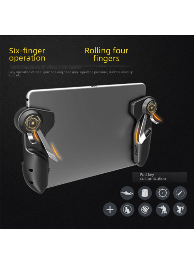 MEMO Rice Ink AK-PAD6K Six-finger Flat Eating Chicken Artifact Flat Mirror Shooting Auxiliary Game Handle Wholesale-Product Color:Black  - Image 2