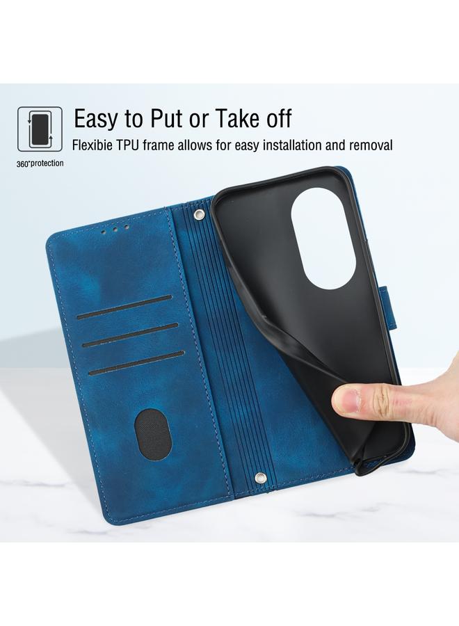 زبون جراب لهاتف Honor 70 مصنوع من الجلد المنقوش بملمس الجلد - Image 3