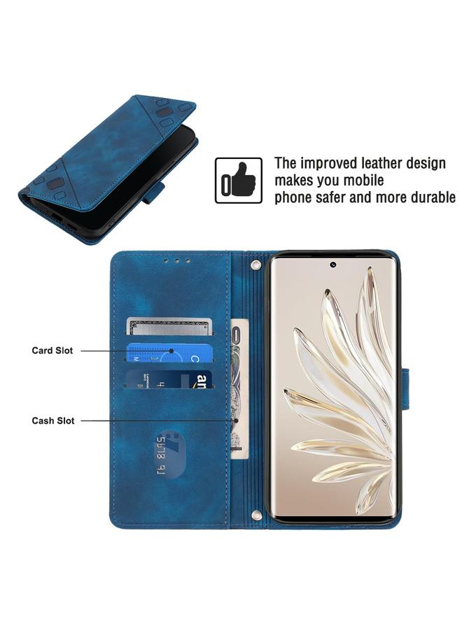 زبون جراب لهاتف Honor 70 مصنوع من الجلد المنقوش بملمس الجلد - Image 5