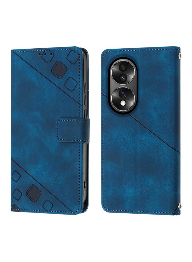 زبون جراب لهاتف Honor 70 مصنوع من الجلد المنقوش بملمس الجلد - Image 2