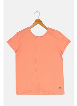Adidas Kids Girl Short Sleeve Outdoor T-shirt, Peach  - Image 2