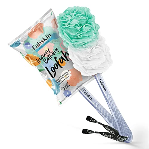 Fabskin Bath Body Brush Loofah For Men & Women With Long Handle | Body Bath Brush | Back Scrubber For Bathing | Made In India (Green) - Image 1