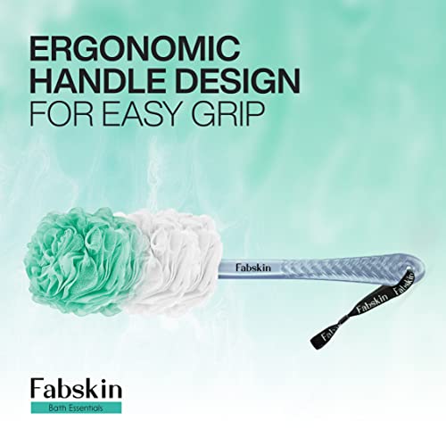 Fabskin Bath Body Brush Loofah For Men & Women With Long Handle | Body Bath Brush | Back Scrubber For Bathing | Made In India (Green) - Image 3