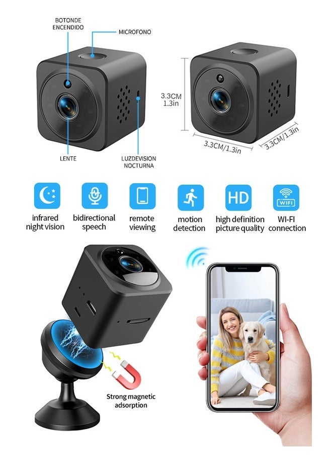 Generic Mini Camera 1080P HD Mini Camera, Wireless WiFi Nanny Camera with Motion Detection for Home Indoor Security, App Control, Pet/Baby/Nanny Surveillance Camera  - Image 1