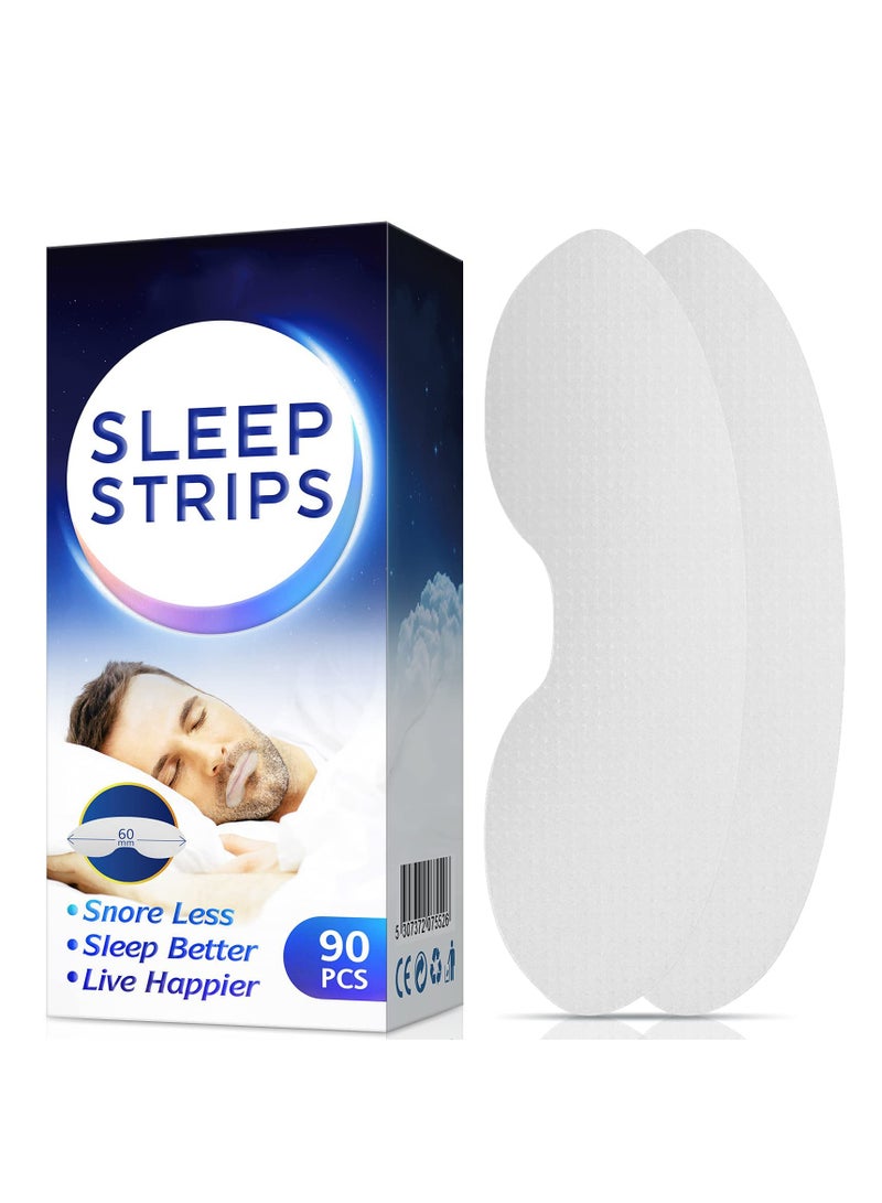 Zikra Sleep Strips, Mouth Tape, Upgrade Anti Snore Mouth Strips for Better Nose Breathing, Less Mouth Breath and Snore, Improved Nighttime Sleeping for Men Women (90 Pcs) - Image 1