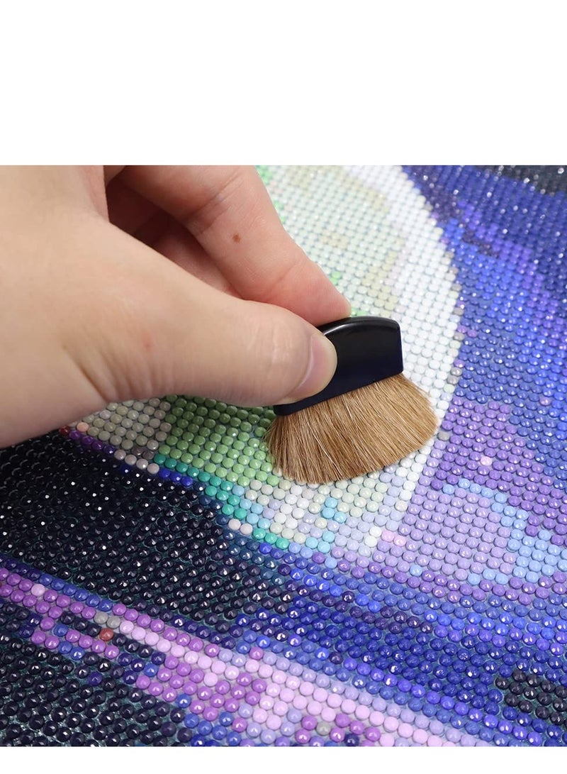 Generic Diamond Painting Brush Tools 10 pcs - Soft Anti-Shedding Bristles Hair Wood short  Handle Paint Brush Set for Acrylic Watercolor Oil Painting, Diamond Sweep, Gesso - Image 4