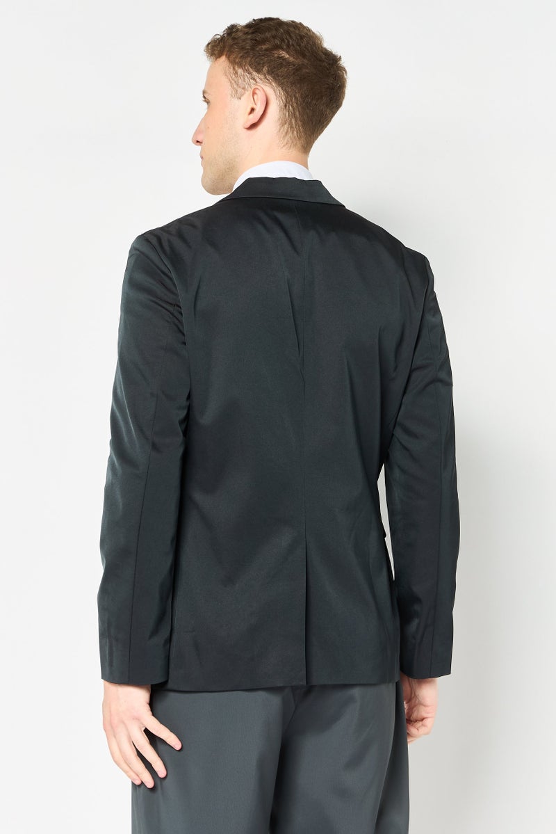 SELECTED Men Regular Fit Solid Semi Formal Blazer, Dark Grey - Image 4