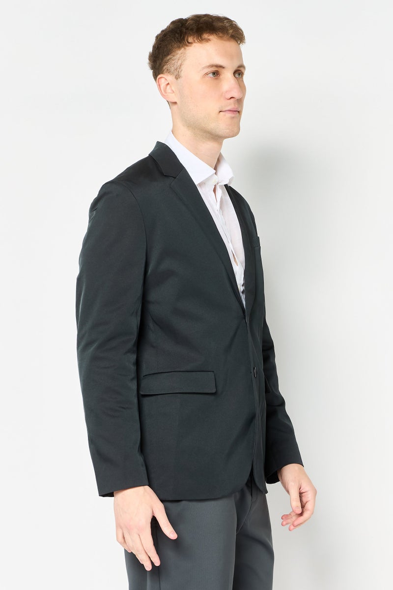 SELECTED Men Regular Fit Solid Semi Formal Blazer, Dark Grey - Image 2