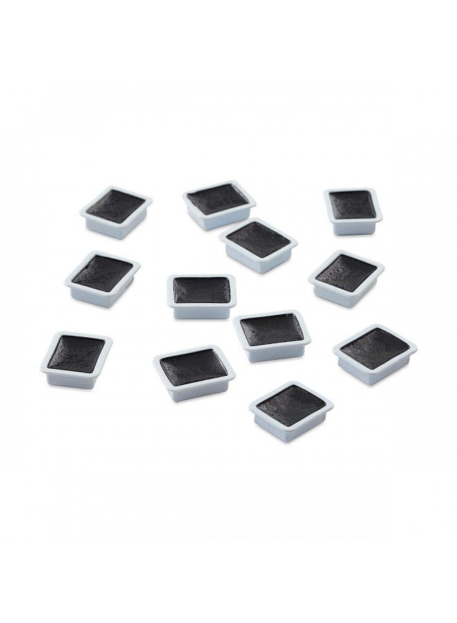 PRANG Refill Pans for Half Pan Watercolor Paint Sets, 12 Pans per Box, Black (08008)