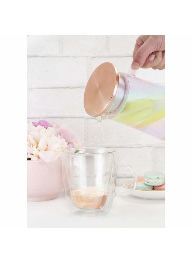Pinky Up Charlie Iridescent Iced Tea Glass Carafe with Lid and Filter, Pitcher for Cold Coffee, Lemonade, Fruit Juices, Sparkling Water, Soda, 1.5L - Image 4