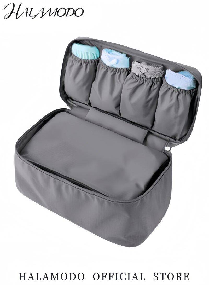 HALAMODO Travel Bra Underwaer Organizer Fashion Portable Multi-Functional Socks Organizer Cosmetic Make-up Pouch Compact Lingerie Storage Bag Luggage Storage Case Fornight Toiletry Bag  - Image 2