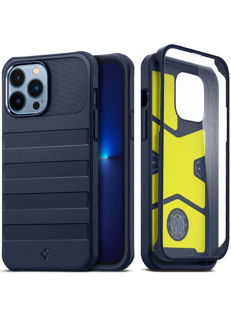 Spigen - Geo Armor 360 [Full Body Protection] Case Cover for iPhone 13 Pro Max with Built-in Screen Protector - Navy Blue - Image 1