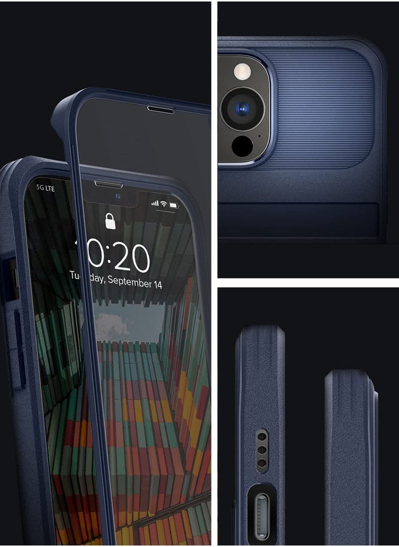 Spigen - Geo Armor 360 [Full Body Protection] Case Cover for iPhone 13 Pro Max with Built-in Screen Protector - Navy Blue - Image 1