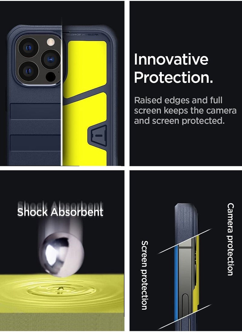Spigen - Geo Armor 360 [Full Body Protection] Case Cover for iPhone 13 Pro Max with Built-in Screen Protector - Navy Blue - Image 1