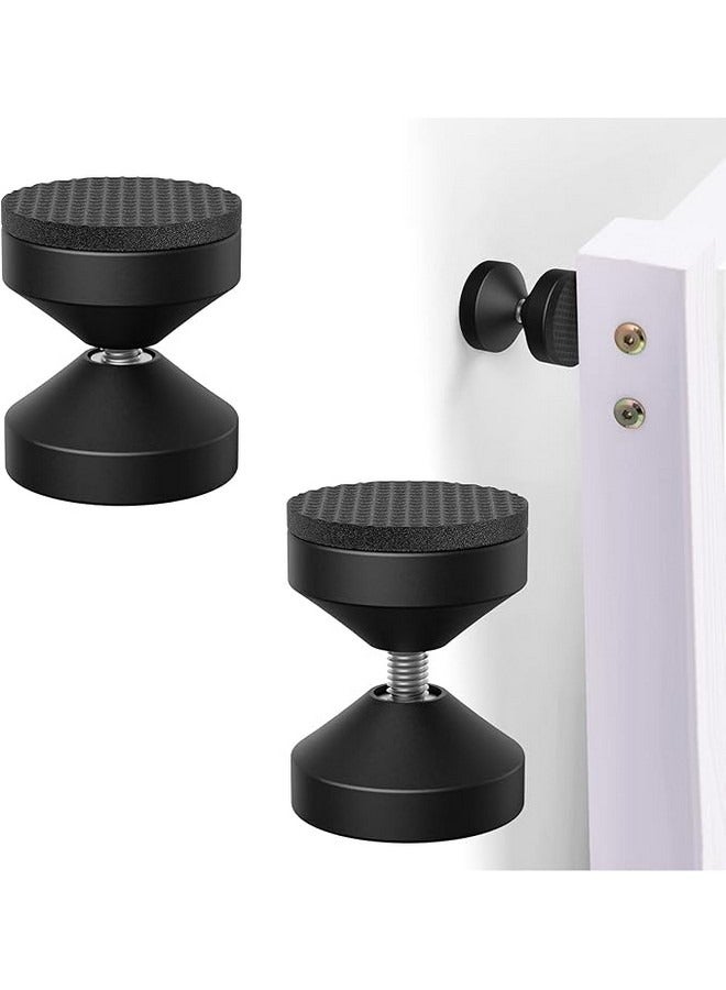 Beauenty 2 Pcs Adjustable Bed Frame Anti-Shake Tool Adjustable Threaded Headboard Stoppers Fixer Antishake Telescopic Support Stabilizer for Room Wall, Beds, Cabinets, Sofa(42-47mm,Black) - Image 1
