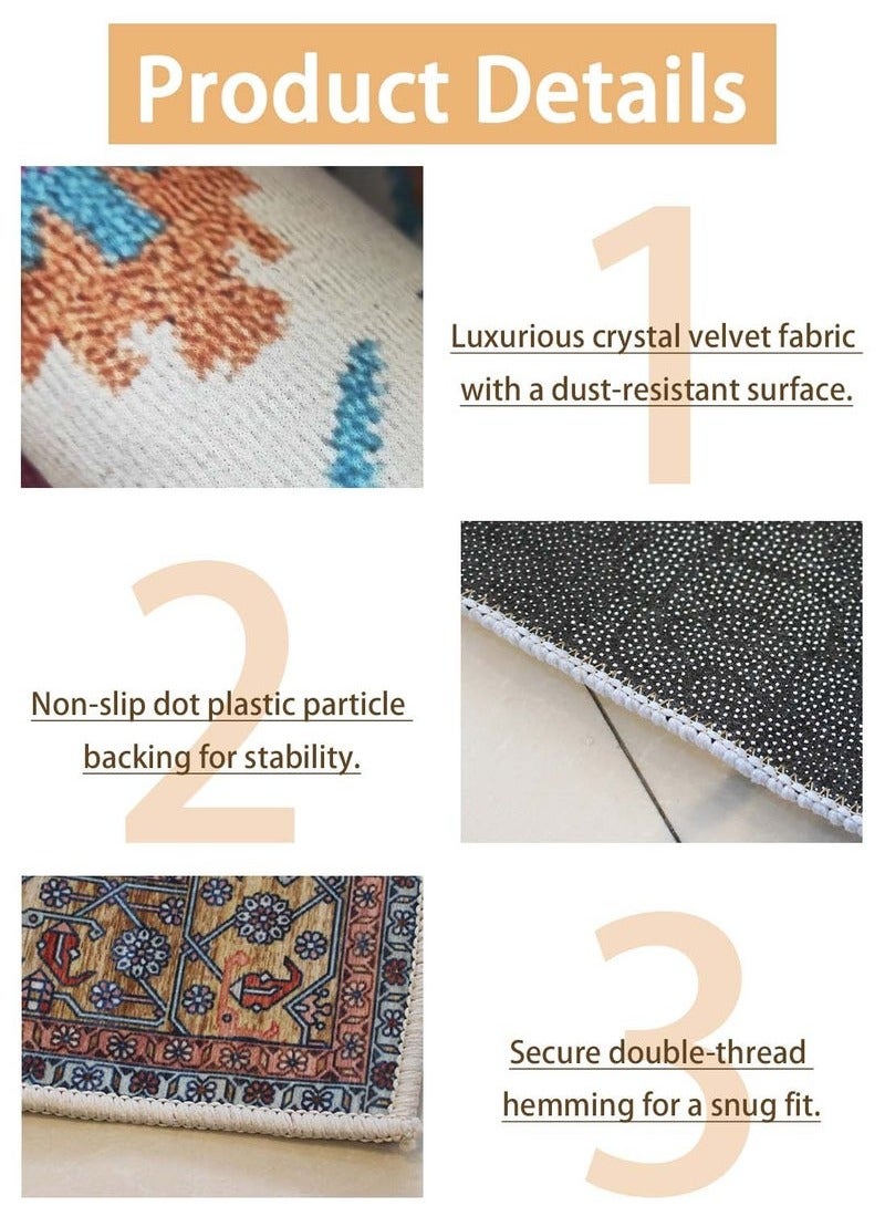 Bukela Sofa Carpe, Modern Style Living Room Rugs, Soft Floor Mats, Carpet Mats, Non-Slip Sofa Cushions, Washable Living Room Rugs, Retro Style(120x80cm) - Image 4