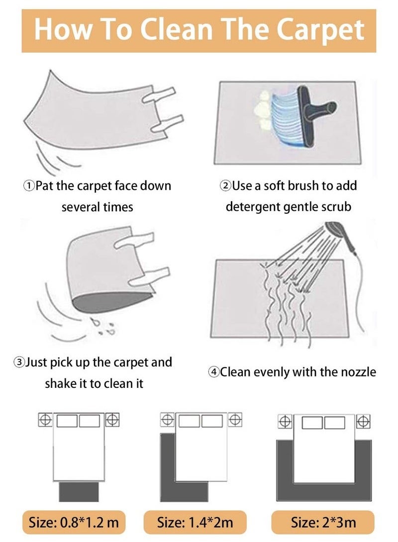 Bukela Sofa Carpe, Modern Style Living Room Rugs, Soft Floor Mats, Carpet Mats, Non-Slip Sofa Cushions, Washable Living Room Rugs, Retro Style(120x80cm) - Image 3