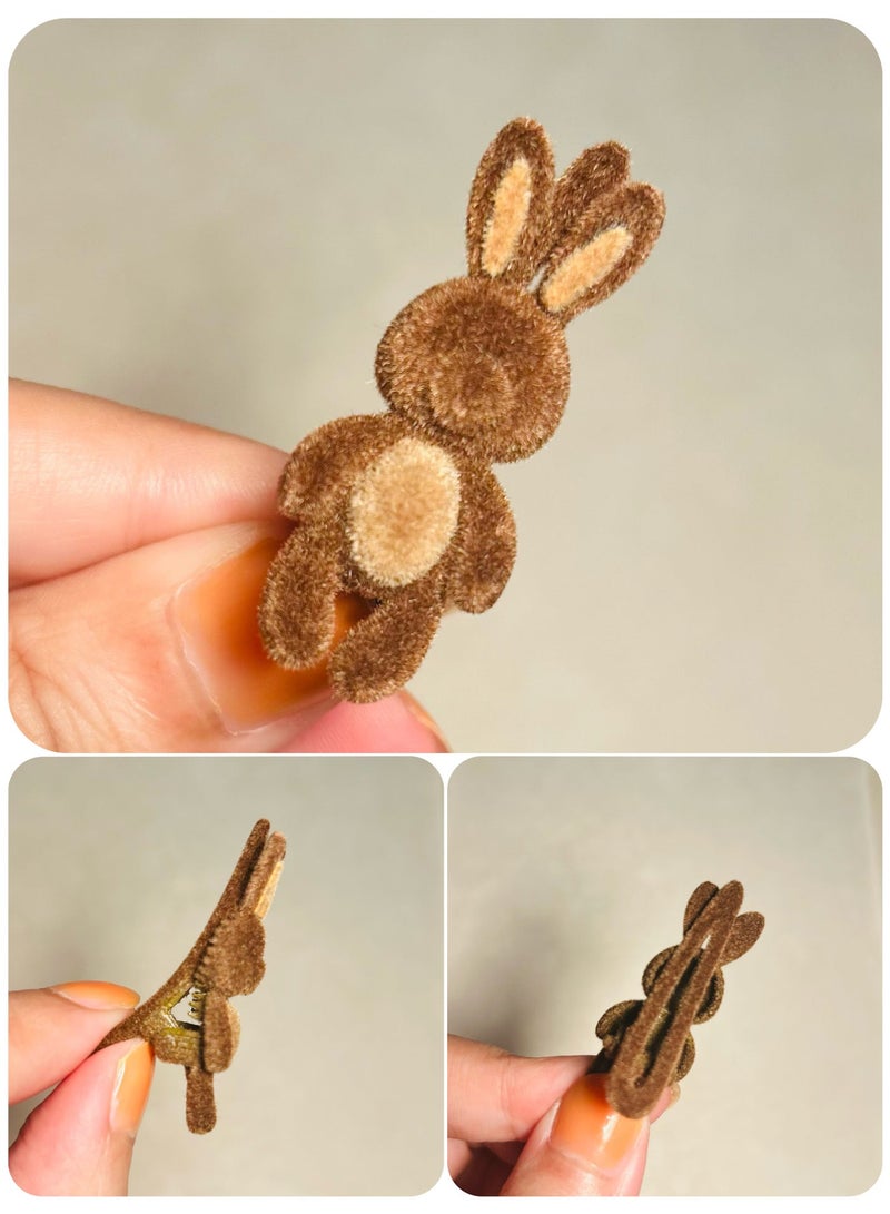 Velvet Dune Bunny and Bear Hair Clips, Cute Animal Accessories for Bangs and Side Hair Lightweight and Portable Hairpins for girls and Kids - Image 3