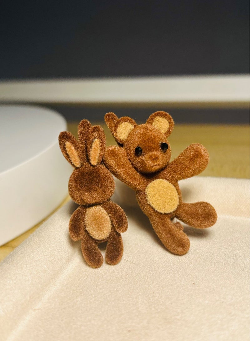 Velvet Dune Bunny and Bear Hair Clips, Cute Animal Accessories for Bangs and Side Hair Lightweight and Portable Hairpins for girls and Kids - Image 5