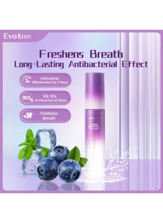 بخاخ الفم إيفوسنو بنكهة التوت الأزرق لعلاج رائحة الفم الكريهة، معطر للفم