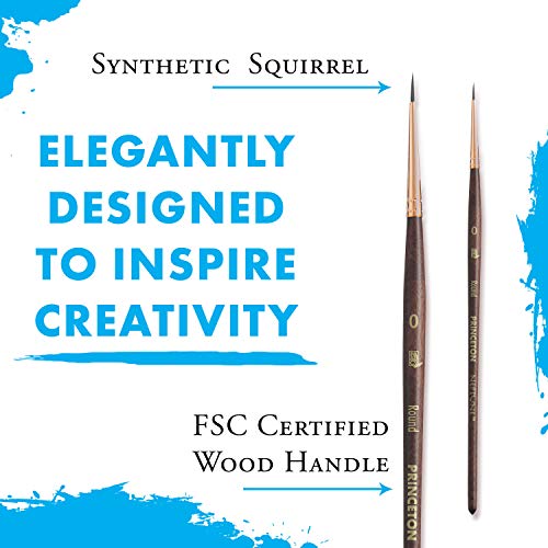 Princeton Artist Brush, Neptune Series 4750, Synthetic Squirrel Watercolor Paint Brush, Round, Size 0 - Image 4