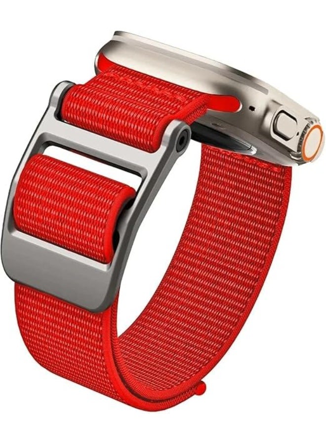 NEXT STORE SPG DuraPro Flex Adjustable Loop Band Compatible with Apple Watch Ultra/Ultra 2 (42mm–49mm) – Red Rugged Strap - Image 2