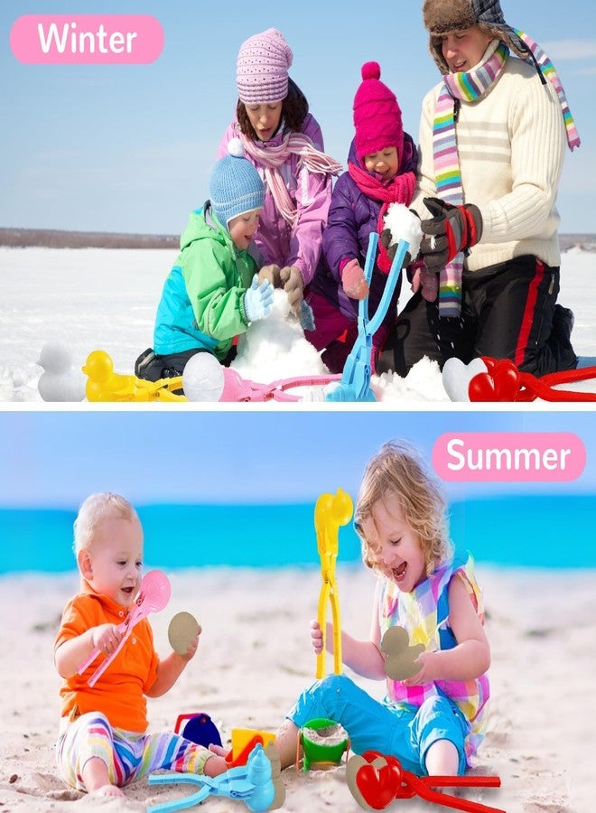 MEIDAYAI Snowball Maker, 4 Pack Snowball Mold for Kids, Snowball Mold Snow Toys, Outdoor Beach Toy Snowball Maker Toys with Handle, Birthday Xmas Gifts for Kids Ages 2-10 - Image 4
