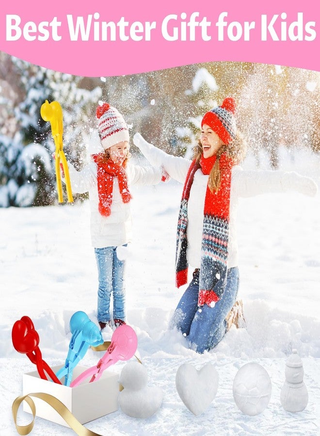 MEIDAYAI Snowball Maker, 4 Pack Snowball Mold for Kids, Snowball Mold Snow Toys, Outdoor Beach Toy Snowball Maker Toys with Handle, Birthday Xmas Gifts for Kids Ages 2-10 - Image 5