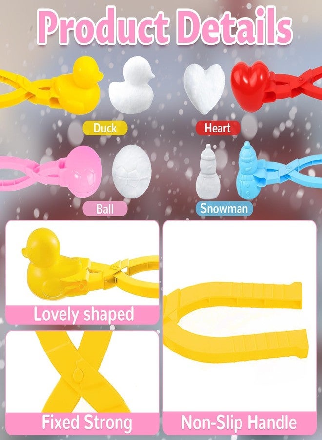 MEIDAYAI Snowball Maker, 4 Pack Snowball Mold for Kids, Snowball Mold Snow Toys, Outdoor Beach Toy Snowball Maker Toys with Handle, Birthday Xmas Gifts for Kids Ages 2-10 - Image 3
