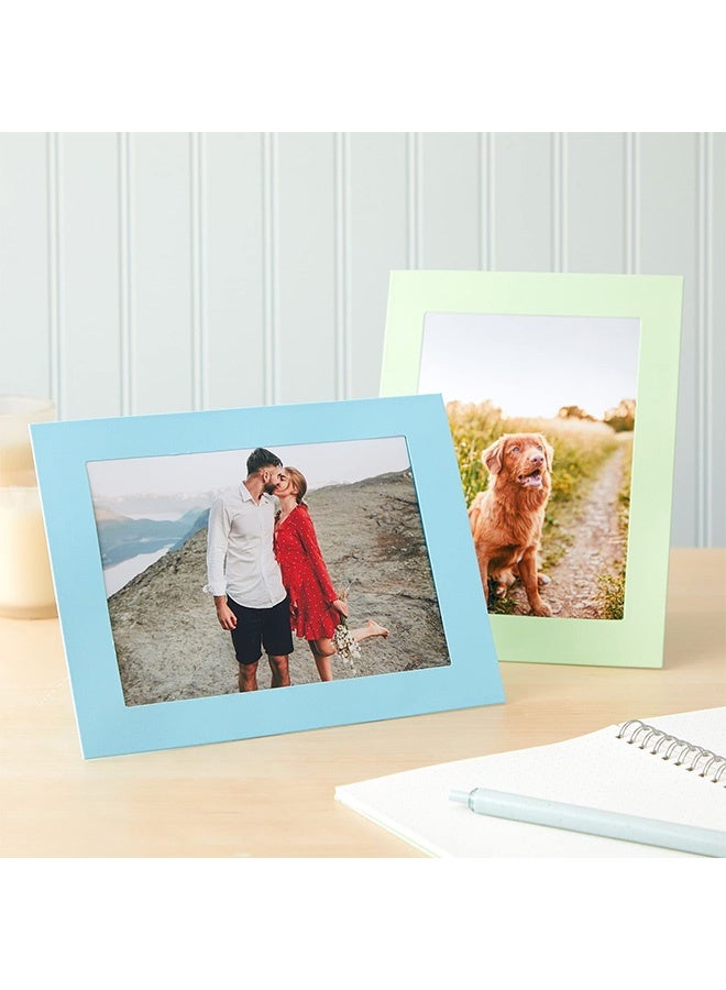 Peachjoy 30 عبوة من إطارات الصور الملونة 5x7، حاملات صور من الكرتون لعمل يدوي، حرف صفية، 10 ألوان قوس قزح - إطارات ورقية - Image 2