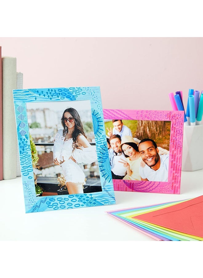 Peachjoy 30 عبوة من إطارات الصور الملونة 5x7، حاملات صور من الكرتون لعمل يدوي، حرف صفية، 10 ألوان قوس قزح - إطارات ورقية - Image 3