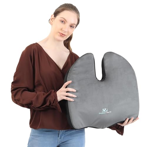 Cushion world Coccyx seat Tailbone Pain Relief Cushion || Memory Foam Pillow for Neck Pain || Ergonomic Pillow for Knee Pain Support & Comfort || Shoulder Pain Relief Spondylitis Neck (18x3x18 Inch) - Image 1
