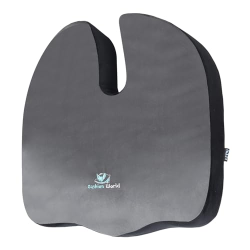 Cushion world Coccyx seat Tailbone Pain Relief Cushion || Memory Foam Pillow for Neck Pain || Ergonomic Pillow for Knee Pain Support & Comfort || Shoulder Pain Relief Spondylitis Neck (18x3x18 Inch) - Image 3