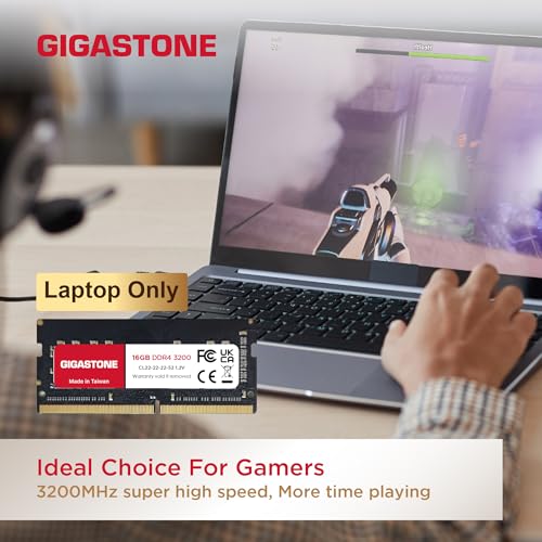 Gigastone 【ذاكرة DDR4 للكمبيوتر المحمول فقط】 مجموعة GIGASTONE 32GB (2x16GB) DDR4 3200MHz (2933MHz أو 2666MHz) PC4-25600 (PC4-23400، 21300) CL22 1.2V SODIMM 260 دبوس غير مخزن غير ECC ترقية ذاكرة الكمبيوتر المحمول عالية الأداء - Image 4