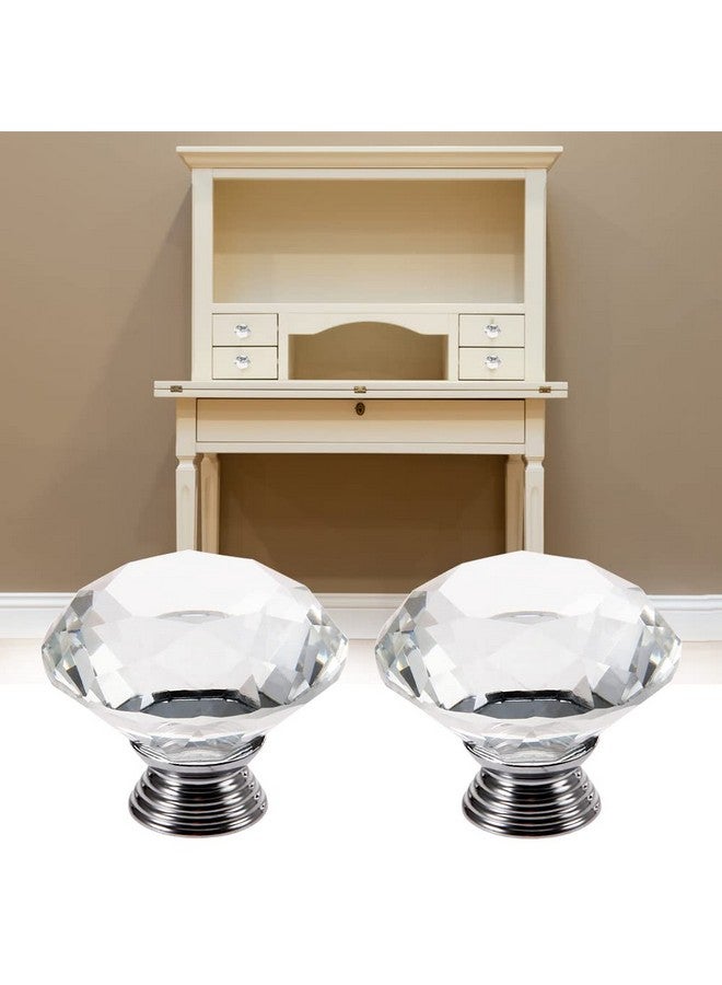 متسونينغ مقابض كريستال من Mtsooning مكونة من قطعتين على شكل ماسة ومقابض خزانة زجاجية شفافة لدرج خزانة المطبخ وخزانة الملابس وخزانة الملابس، 3 براغي بمقاسات مختلفة - Image 5