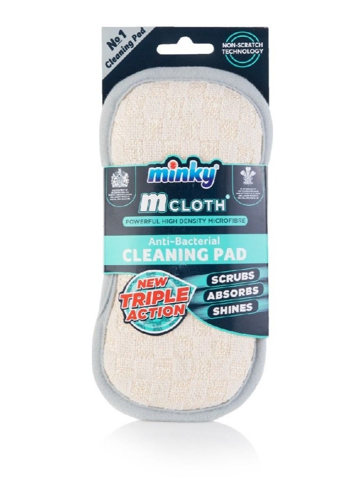 M Triple Action Antibacterial Cleaning Pad Grey