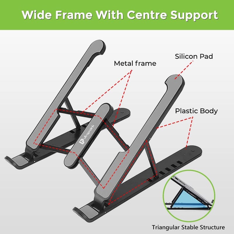 Leeonz Laptop Stand Computer Riser Ergonomic Laptops Elevator for Desk Laptop Holder Compatible with All Laptop Notebook Computer Grey - Image 4