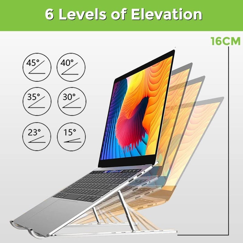 Leeonz Laptop Stand Computer Riser Ergonomic Laptops Elevator for Desk Laptop Holder Compatible with All Laptop Notebook Computer Grey - Image 2