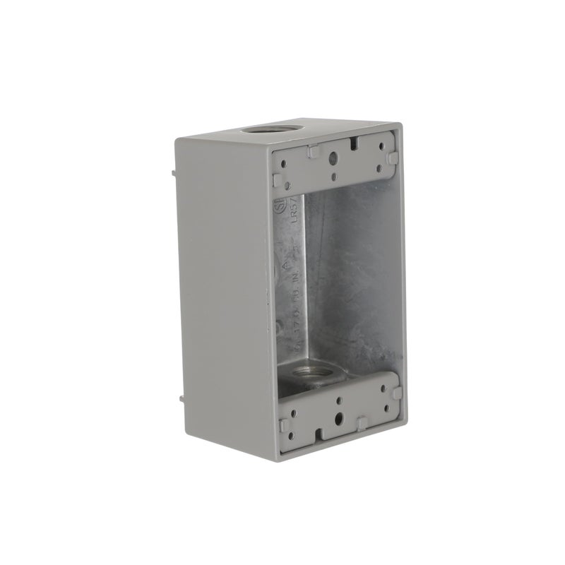BELL 5321-0 Outlet Box, 1 Gang, 18.3 Cu-in, 4-1/2 in L X 2-3/4 in W X 2 in D, 4-1/2-Inch, Gray - Image 1