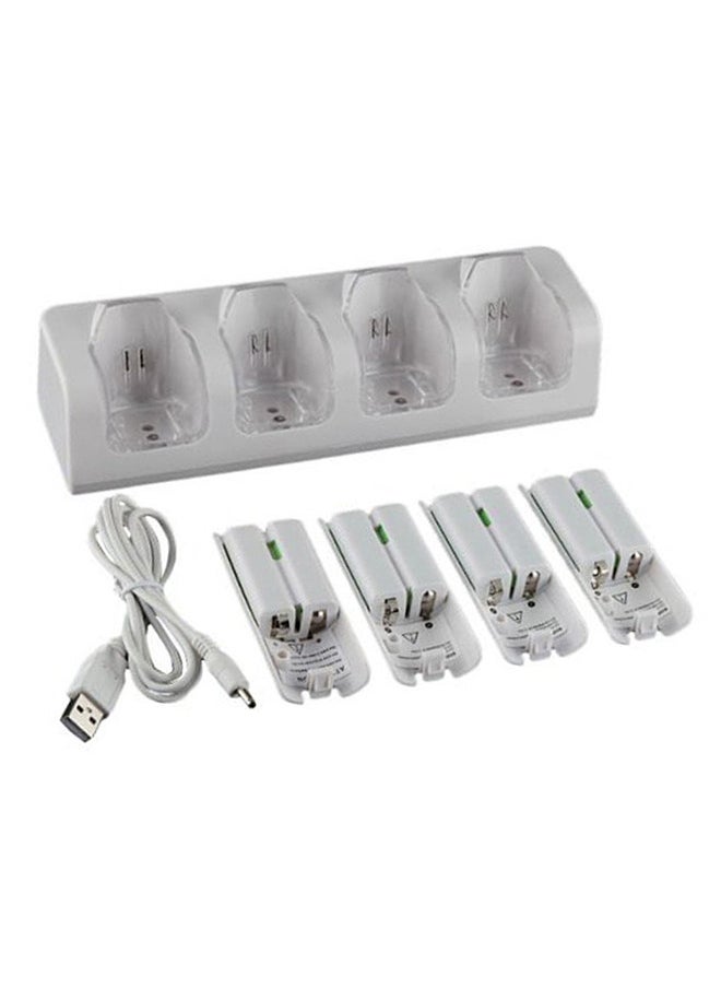 Decdeal - 4Pcs 2800mAh Rechargeable Cells and Wii Cell Charge Dock Stand for Wii Remote Switch Accessory - Image 1