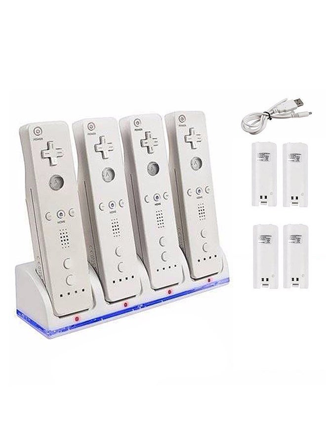 Decdeal - 4Pcs 2800mAh Rechargeable Cells and Wii Cell Charge Dock Stand for Wii Remote Switch Accessory - Image 1