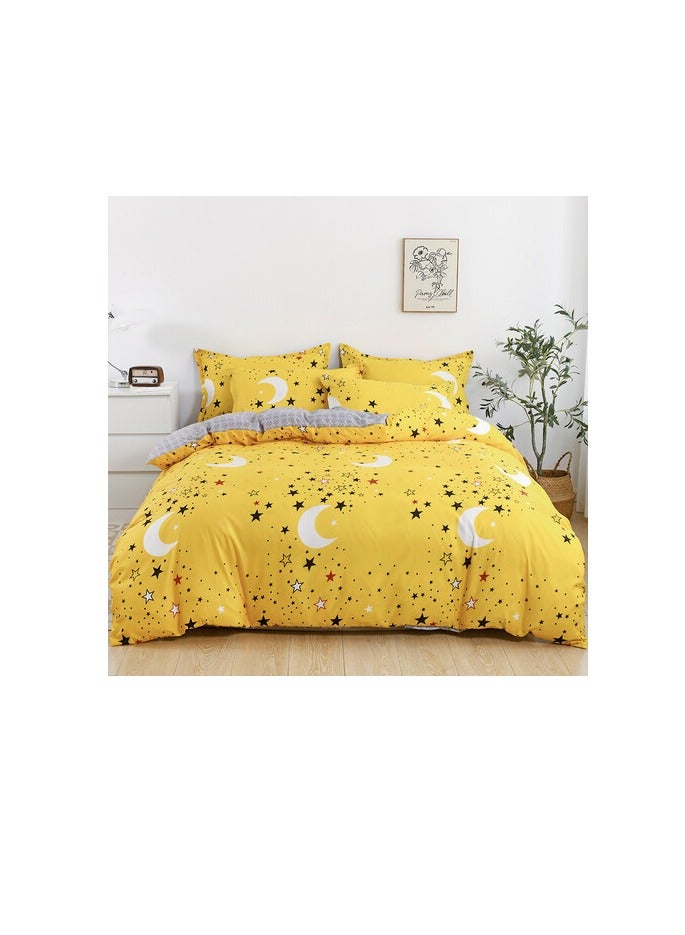 PROMASS 6-Piece King Size Duvet Cover Set, 1 Duvet Cover + 1 Fitted Sheet + 4 Pillow Cases, Microfibre, Dandelion - Image 2