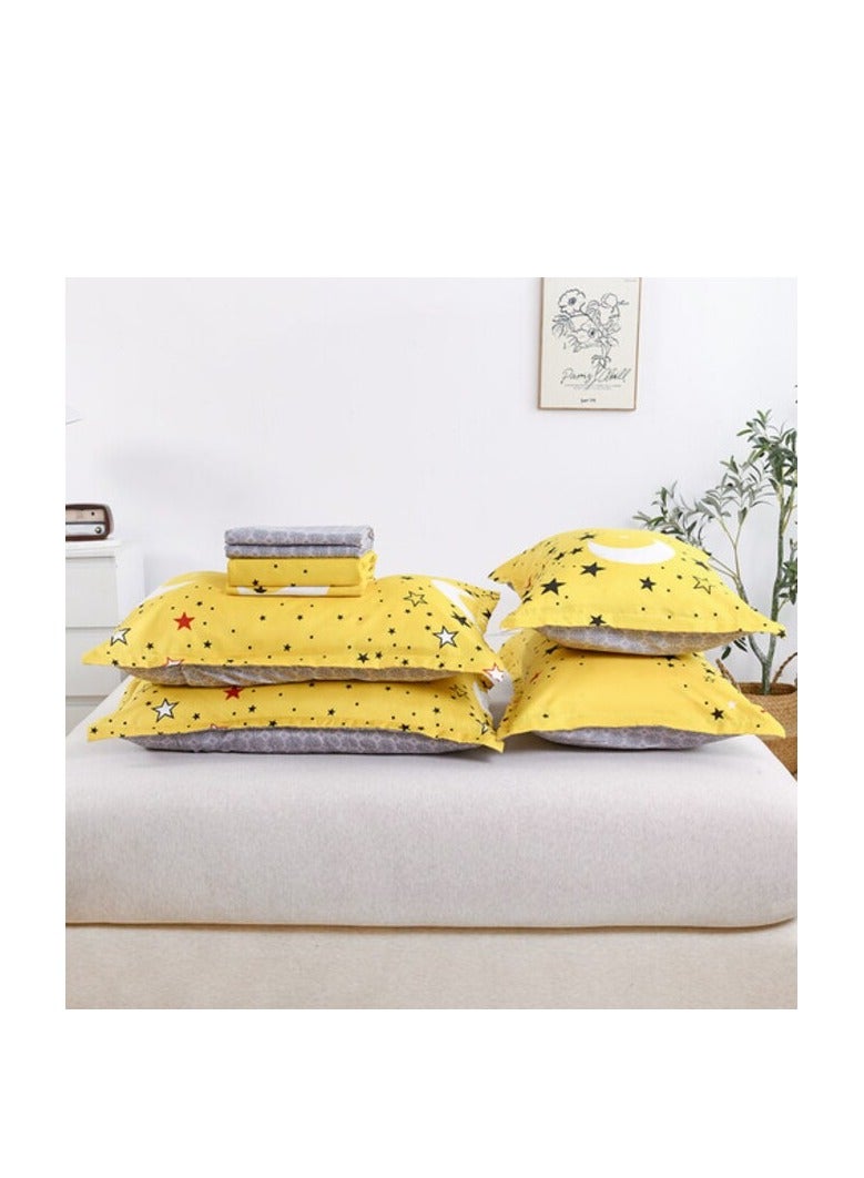 PROMASS 6-Piece King Size Duvet Cover Set, 1 Duvet Cover + 1 Fitted Sheet + 4 Pillow Cases, Microfibre, Dandelion - Image 4