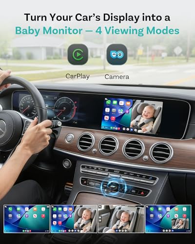 OTTOCAST Cabin Care Adapter 20262in1 Baby Car Camera Wireless CarPlay AdapterNo Extra Screen Needed1080P Car Baby Monitor for NoGlow Night Vision150Wide AnglePlugPlayNo Android Support - Image 3