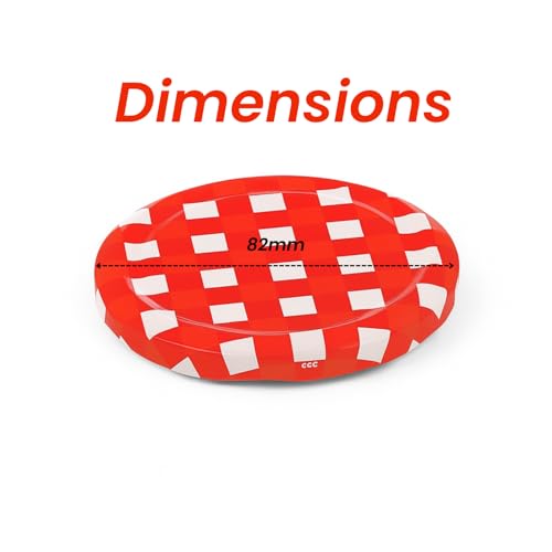 Machak Glass Jar Lids Only 82mm For 82 mm Mouth Jars (Red Check, Set of 12) - Image 2