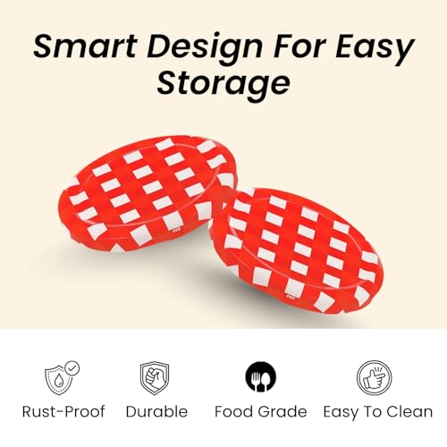 Machak Glass Jar Lids Only 82mm For 82 mm Mouth Jars (Red Check, Set of 12) - Image 4
