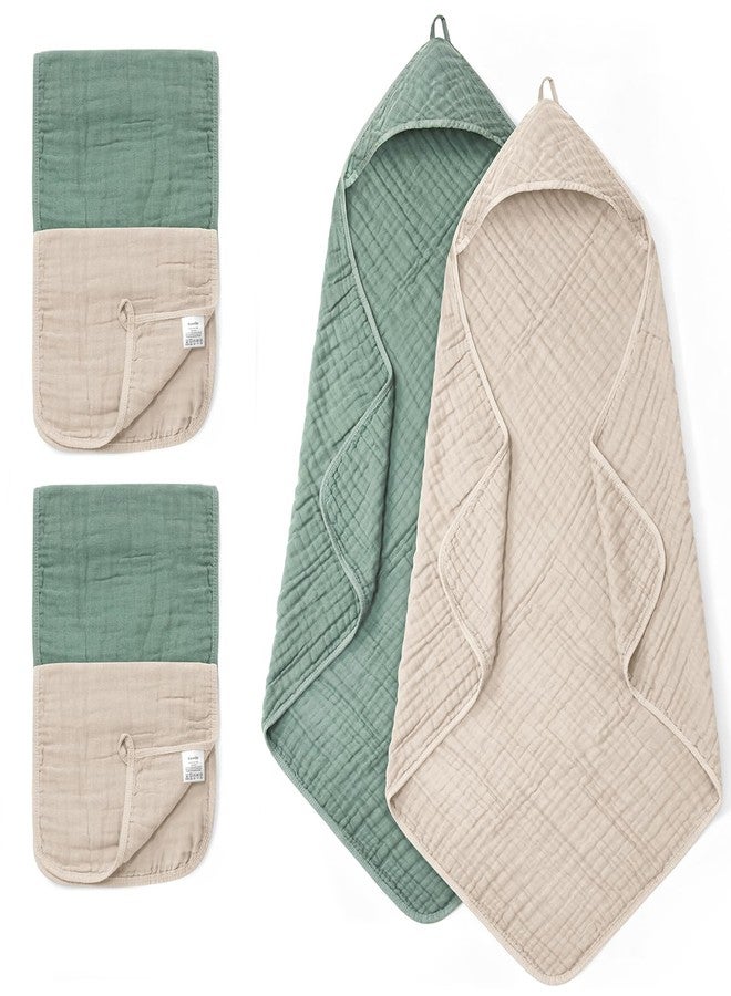 مجموعة مناشف وأغطية استحمام للأطفال من فافردي، 6 قطع، تتضمن منشفتين كبيرتين بغطاء رأس مقاس 35×35 بوصة، و4 أغطية استحمام، فائقة النعومة وعالية الامتصاص، مناسبة للمواليد الجدد والرضع والأطفال الصغار، هدية مثالية لحفلات استقبال المولود. - Image 1