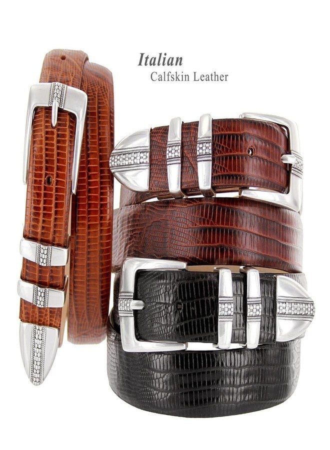 Belts.com S5825 Genuine Leather Italian Calfskin Designer Golf Dress Belt 1-1/8"(30mm) Wide, Multi-Style Options, Style A- Alligator Black, 46 - Image 4