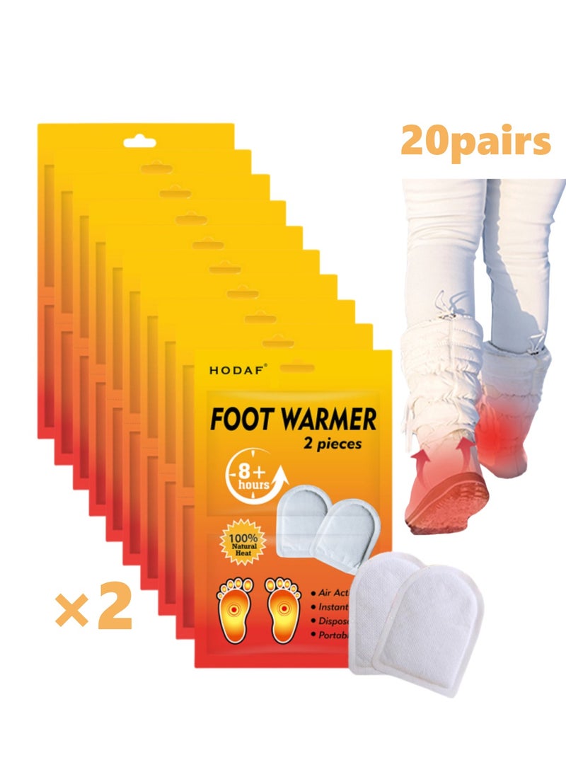 Hodaf 20Pairs Hand Warmers,Body Warmers,Winter Foot Warmers for Skiing,Camping, Hiking or Fishing - Image 1