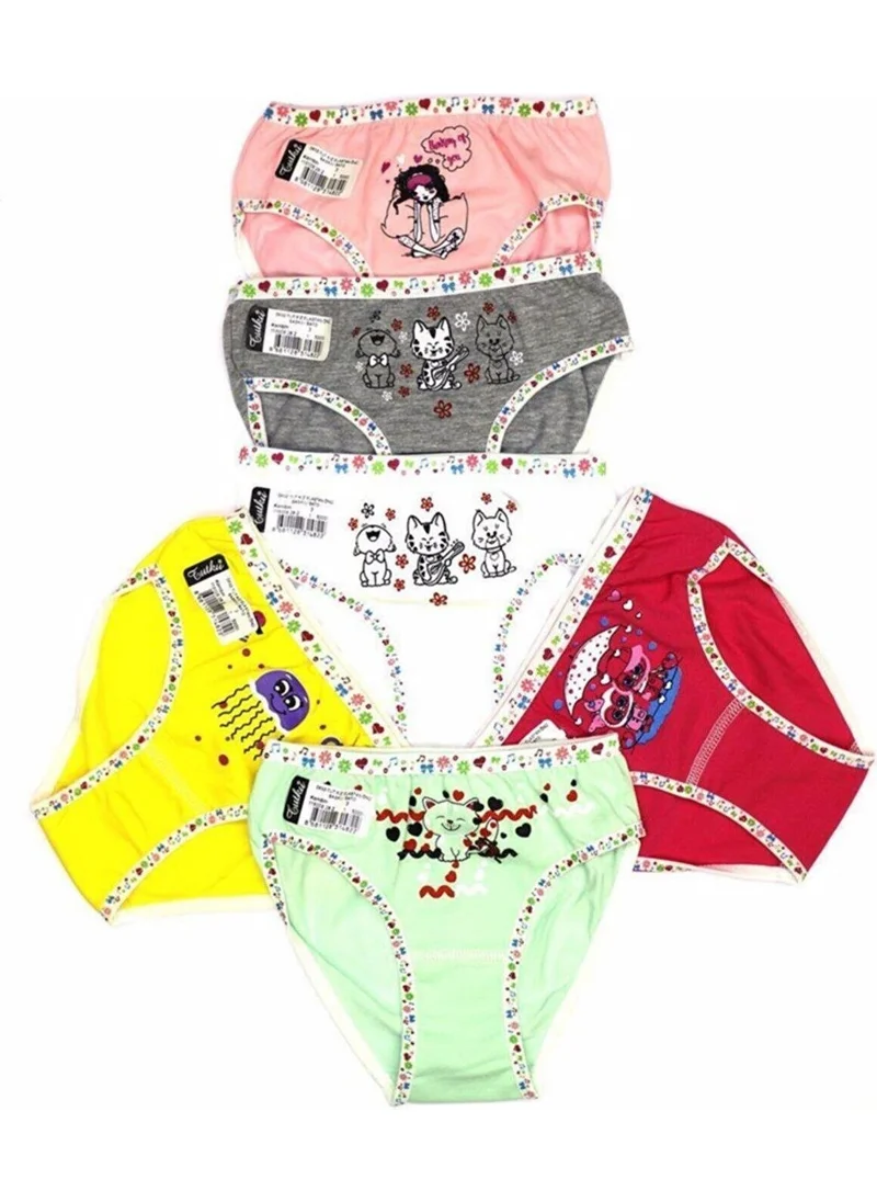 Tutku Passion Girl Elastane Front Printed Bato Panties 0832 - 12 Pieces